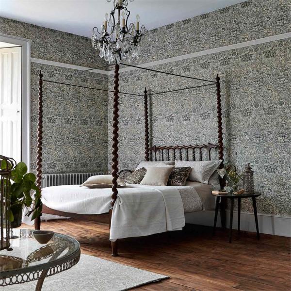 1 Wandle wallpaper black white floral bedroom style library