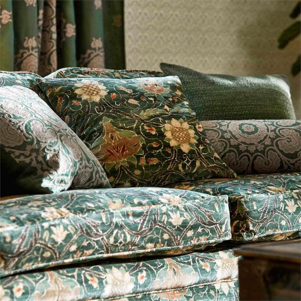 2 morris montreal fabric upholstery couch green botanical detail style library